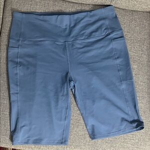 SKECHERS Blue High-Waisted Bike Shorts XL